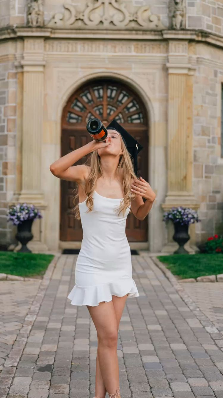White Spaghetti Straps Graduation Dress White Homecoming Dress Y2986