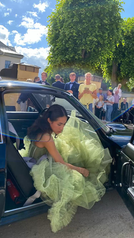Robes de bal longues en tulle vert, robes de soirée formelles de coupe A Y2029