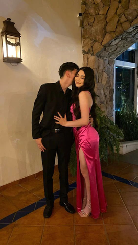 Vestido largo de fiesta de sirena con cuentas, encantador, de satén, con abertura, ideal para cumpleaños y noche (Y7718)