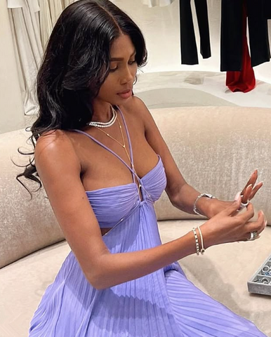 Gorgeous Purple A-line Pleated Prom Dress Purple Evening Dress Y7419