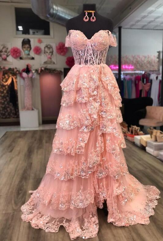 Vestido de fiesta brillante con falda con abertura, vestido de novia, vestido de graduación escolar Y1812