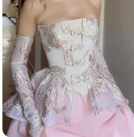 Vestido corto de fiesta sin tirantes, vestido bonito para baile de bienvenida, vestido de cumpleaños Y7775