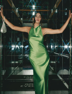 Robe de bal longue verte dos nu sexy Y8230