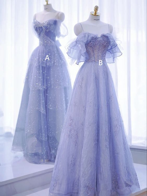 Vestido de baile de hadas con lentejuelas y tul brillante, corte línea A, modelo Y7793