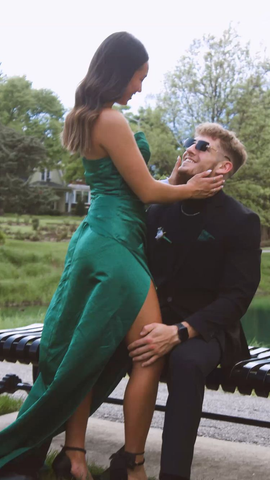 Robe de bal longue en satin vert cœur, robe de soirée charmante Y1735