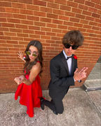 Vestido de fiesta rojo satinado de corte A, vestido de graduación rojo sin mangas Y2224