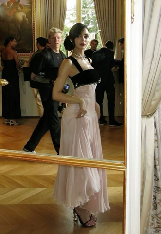 Vestido de fiesta elegante con tirantes, rosa, corte en A, largo de noche Y7900