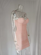 Robe d'été pour femme, sexy, bretelles fines, robe de soirée rose, robe décontractée, mini robe de bal de promo Y950