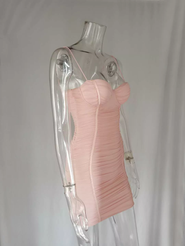 Vestido de verano para mujer, sexy, con tirantes, ajustado, para fiesta en discoteca, nuevo, rosa, informal, mini, para regreso a casa, Y950