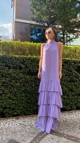 Vestido largo de fiesta lila, vestido de noche Y5063