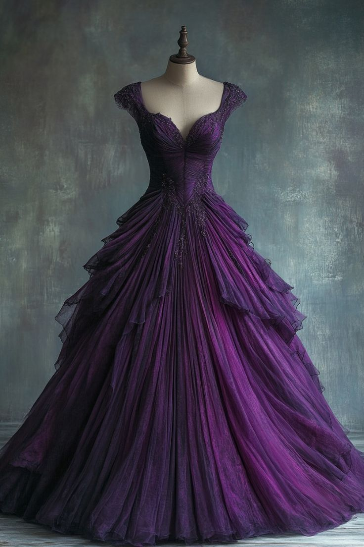 Elegante vestido de quinceañera de corte A, corte princesa, tul azul y encaje (Y7797)