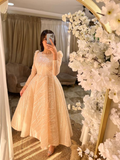 Vestido de noche de lentejuelas corte A para mujer musulmana Y6991