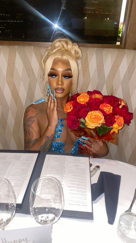 Robe de bal sexy bleue sans manches pour jeune fille noire (Y2239) - Tenue idéale pour un 22e anniversaire