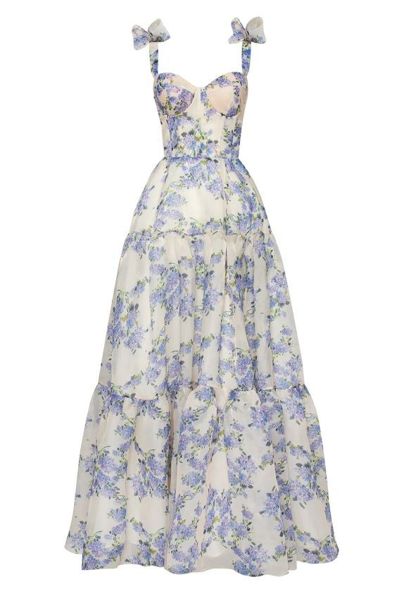 Robe de soirée de bal trapèze en mousseline à motif floral spécial Y6721