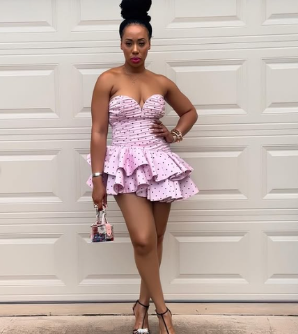 Robe bohème courte à pois roses, robe de bal rose à volants Y2001