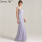On Sale No Return No Refund Sale Real Photo Deep-V Sexy Evening Dress Long Beading Pearls Tulle Sleeveless Mermaid Party Evening Dress 2025 LA6255