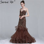 On Sale no return no refundSale Real Photo Long Elegant Evening Dress 2025 Sexy Strapless Beading Mermaid Evening Party Dress New Style LA6102