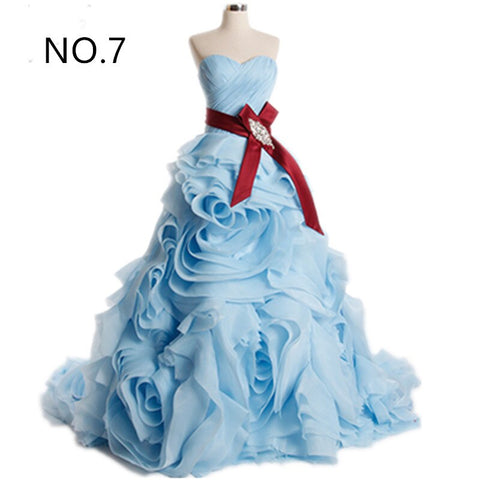 Real photo 2025  Brand Design Robe De Mariage Bridal  Wedding Dress Ruffles Beading Crystal  Burgundy Wedding Dress HM6681