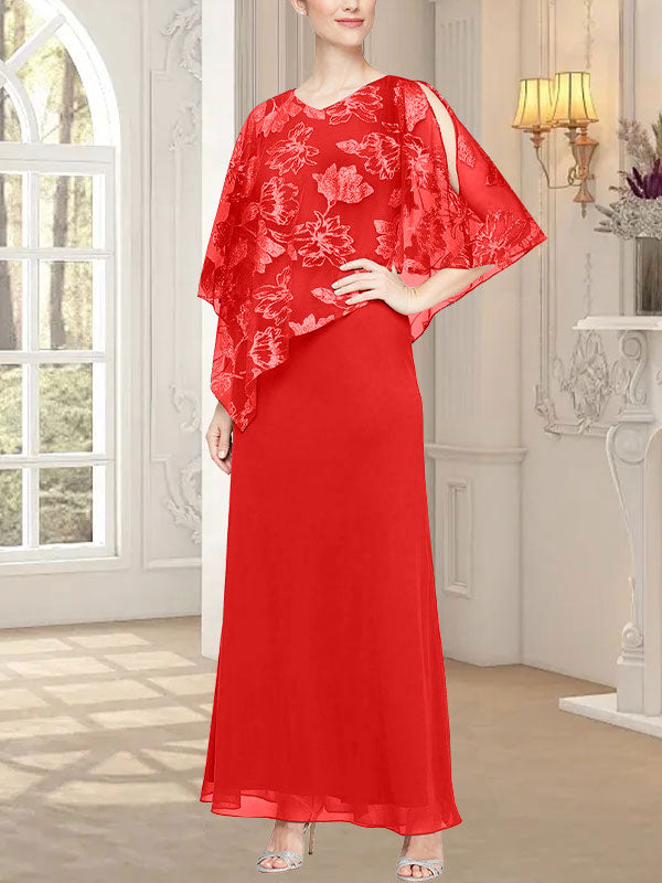 Vestido largo de malla brillante con corpiño asimétrico superpuesto de diseño novedoso 