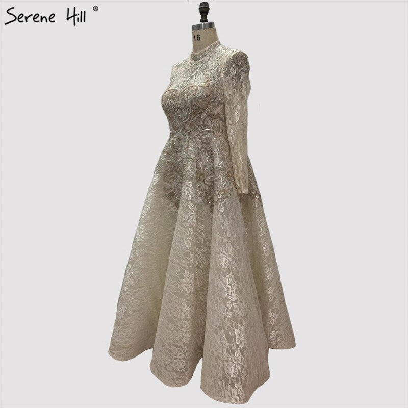 Red Asymmetrical Luxury Lace Evening Dresses 2025 Sleeveless Sexy Beading Cryastal Formal Dress LA70227