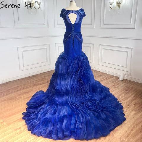 Vestidos de novia sexys con escote redondo y diseño de sirena roja, sin mangas, con lentejuelas y cuentas, colección 2025, HM66926 