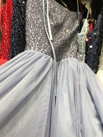 On Sale no return no refundSale Red Strapless Sexy A-Line Evening Dresses Latest Design Sleeveless Sequined Beading Formal Dress Real Photo LA70004