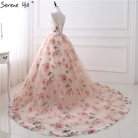 Romantic Flowers Pattern Fashion Sexy Wedding Dress Sleeveless Theme Photography Tulle Bridal Gown 2025 Robe De Mariee HS26405