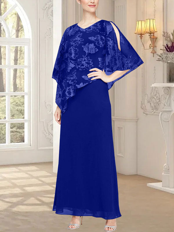 Vestido largo de malla brillante con corpiño asimétrico superpuesto de diseño novedoso 