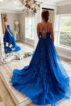 Princess Tulle Prom Dresses With Lace Appliques, Formal Dress