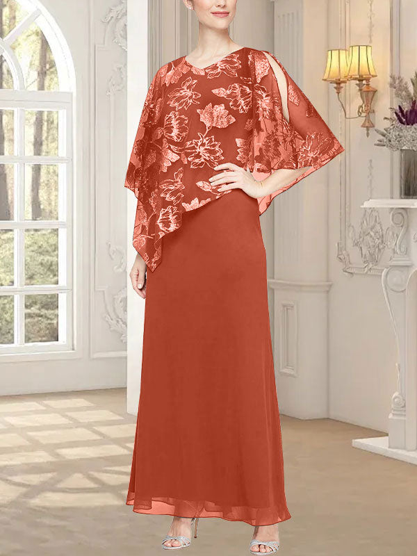 Vestido largo de malla brillante con corpiño asimétrico superpuesto de diseño novedoso 
