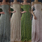 Vestidos de noche corte A con diseño de perlas color nude y cuentas, estilo árabe saudí, para ocasiones formales LA72738 