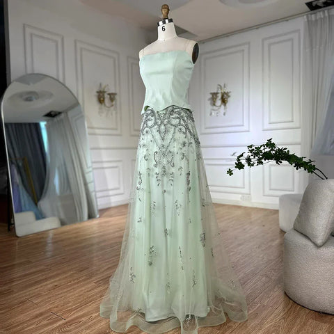 Vestido de noche árabe de lujo, elegante, para bodas y fiestas formales LA72809