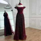 Luxury Arabic Pink Pearls Beaded Evening Dress With Cape LA72922