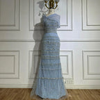 Luxury Dubai Evening Dress with Cape Long Party Gowns LA72126B