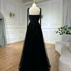 Luxury Saudi Wine Red Beaded Evening Gown Spaghetti Strap Floor-Length for Formal Occasion LA70600A