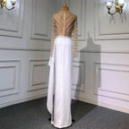White Long Sleeves Mermaid Split Evening Dresses Design 2025 Beaded Luxury Elegant For Women Party LA71531