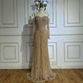 Luxury Beaded Evening Dresses Gowns with Off-Shoulder Long Sleeves and Sparkling Sequins LA72824A