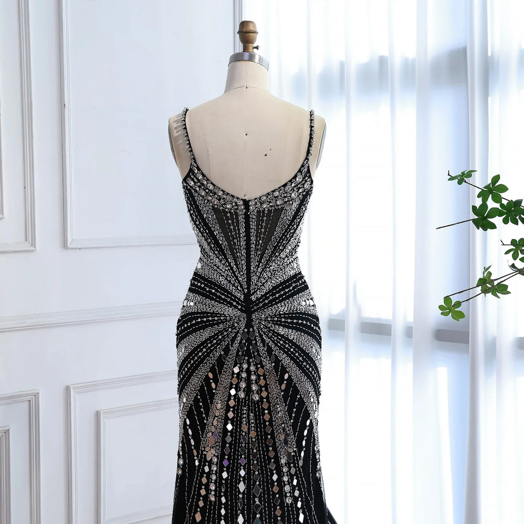 Luxury Nude Corset Beaded Mermaid Evening Dress LA72803A