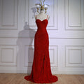 Elegant Red Prom Dress with Slit LA72998
