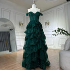 Vestidos de noche árabes negros con abertura alta, tirantes finos, corte en A, encaje y cuentas, para mujer, ideales para bodas y fiestas (LA72586) 