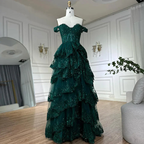 Arabic Black High Split Spaghetti Strap A Line Lace Beaded  Evening Dresses Gowns For Women Wedding Party LA72586