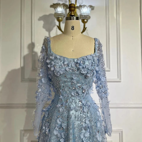 Vestido de noche elegante de corte A, color gris árabe, con apliques y cuentas, de lujo, para mujer, ideal para bodas y fiestas (LA72657) 