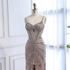 Luxury Nude Corset Beaded Mermaid Evening Dress LA72803A