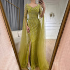 Blue Sweetheart Mermaid Evening Gown with Beaded Overskirt - Luxury Dresses for Woman's Wedding Party 2025 LA72314