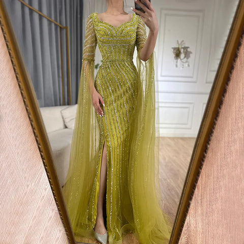 Blue Sweetheart Mermaid Evening Gown with Beaded Overskirt - Luxury Dresses for Woman's Wedding Party 2025 LA72314