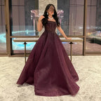 Purple Luxury Square Evening Dress Gown Party LA72857
