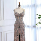 Luxury Nude Corset Beaded Mermaid Evening Dress LA72803A