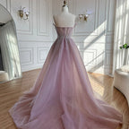 Vestidos de noche de sirena color nude con cuentas y sobrefalda para ocasiones formales LA72811 (2025) 