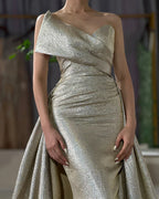 Champagne Mermaid  Elegant Evening Dresses Gowns 2025 Sleeveless Simple For Women Party LA70626A