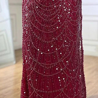 Vestido de noche de sirena color turquesa de Arabia Saudita, con mangas tipo capa con perlas y cuentas, ideal para ocasiones formales (LA72590A) 